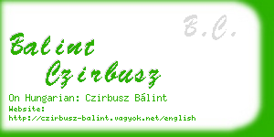 balint czirbusz business card